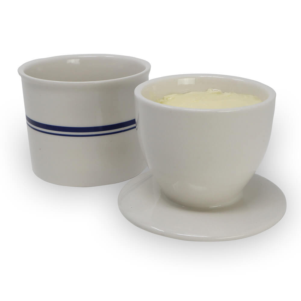 Norpro Porcelain Butter Crock Keeper, Blue/White